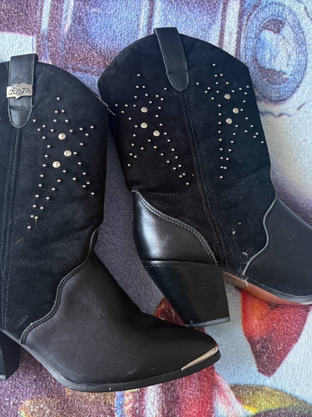 Dingo Womens 7M Black Leather Western Boots